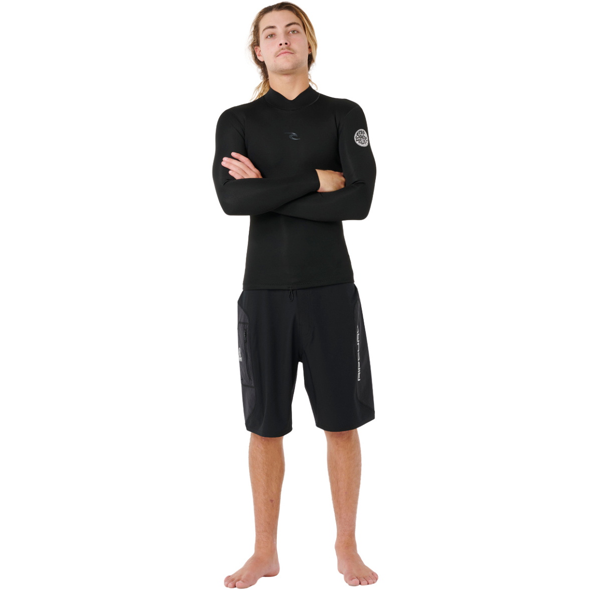 2026 Rip Curl Heren Dawn Patrol 1.5mm Long Sleeve Jacket 12GMWJ - Black